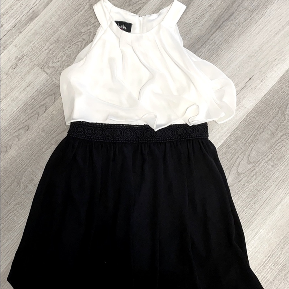 Simple black and white dress